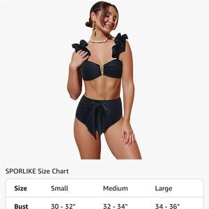 Women's Black Ruffle Bikini Set